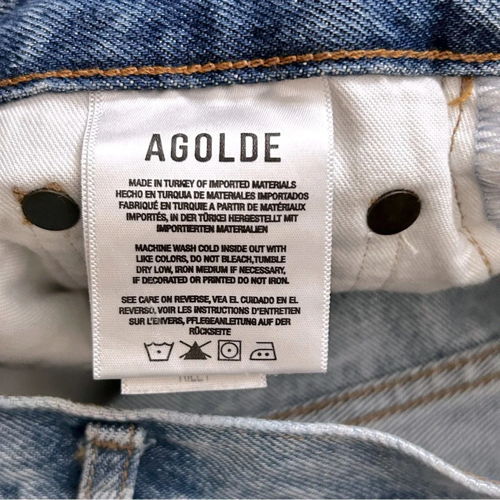 Agolde High Rise Straight Leg Distressed Jeans - Picture 6 of 11